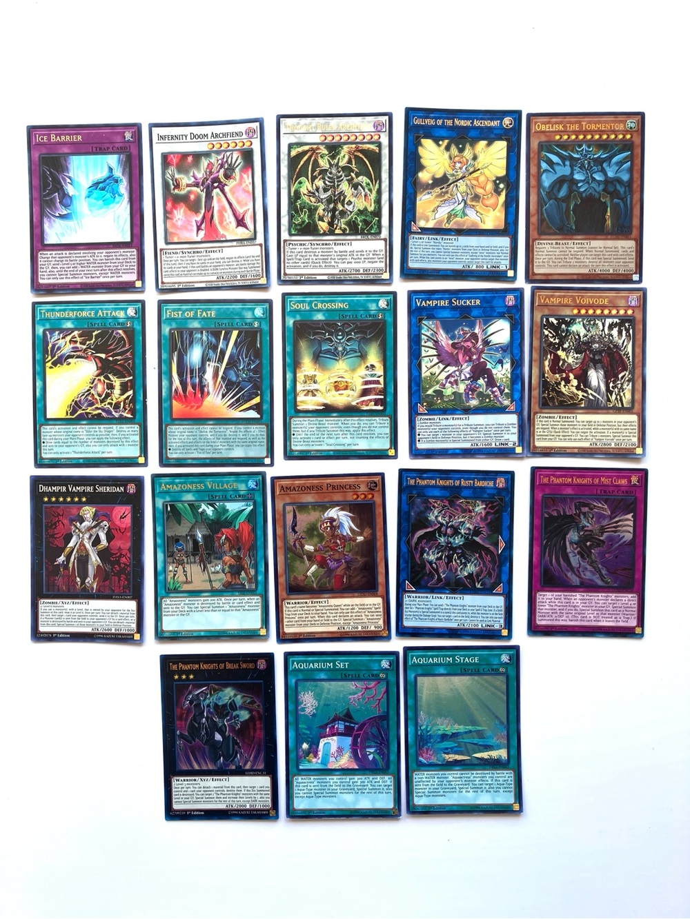 Holographic Yu-Gi-Oh! 18 Card Lot Obelisk Vampire Phantom Knights Amazoness